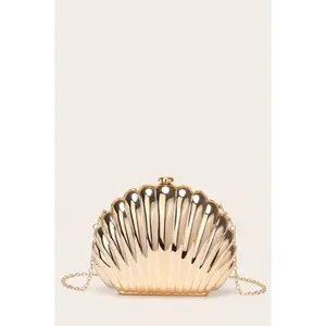 Gold Chrome Shell Purse/Clutch
