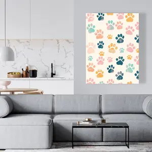 212 MAIN Artistic Cute Paws Wall Print - 36x48 in., Home Room Decoration, Gift for Animal Lovers (C1RC3648BMRSC6)