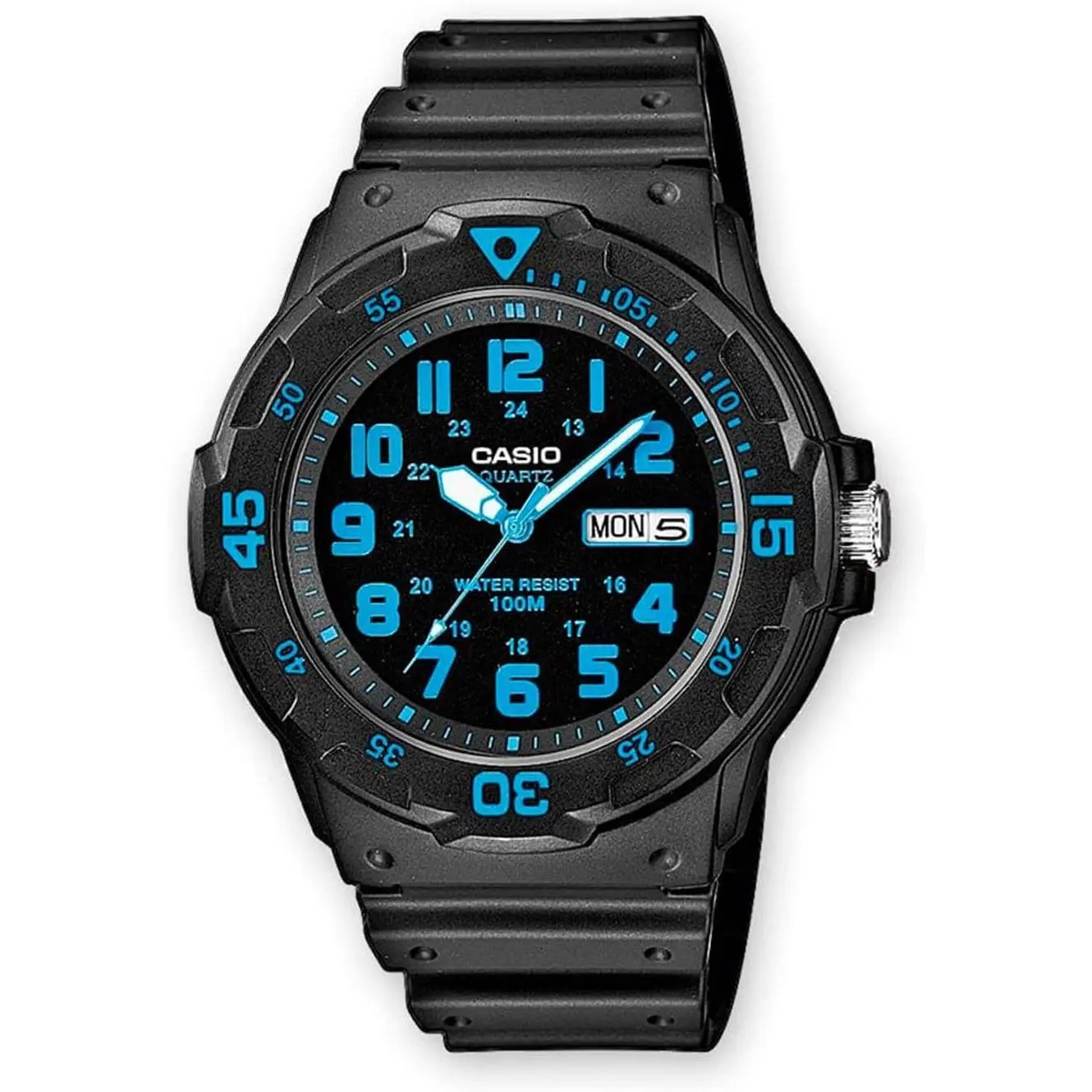 Casio MRW200H Series | Unisex Analog Watch | 100M WR | Stainless Steel Case | Resin Band | 2 Hand Analog (HR, Min, SEC) | Date Display | Screw Down Crown/Screw Down Caseback | 3 Year Battery
