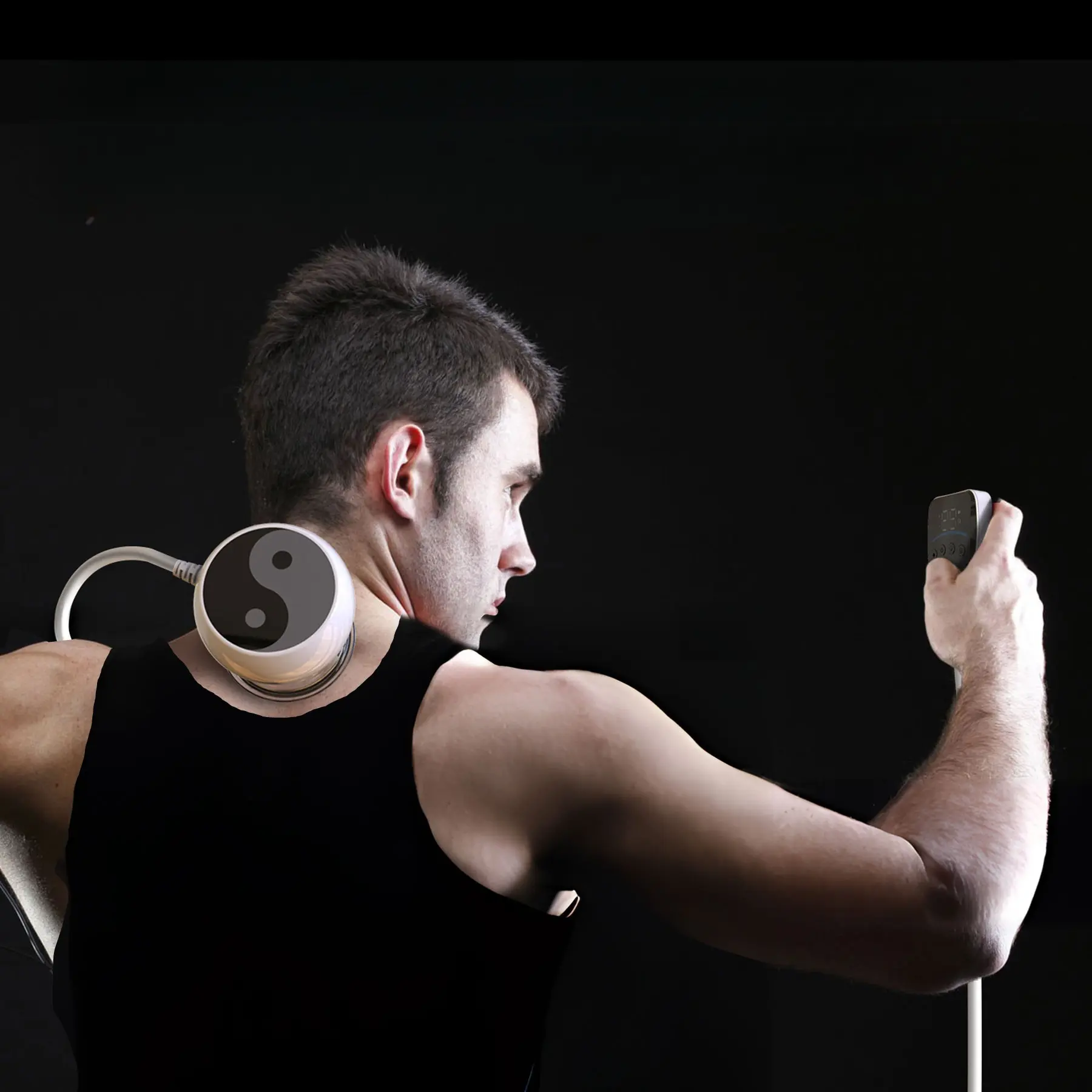 Intelligent wired remote controller electric cupping massage device, Vacuum suction  body massager for neck, back, waist, and shoulders without the help of others, LCD screen display the cupping strength, modes settings in real time.