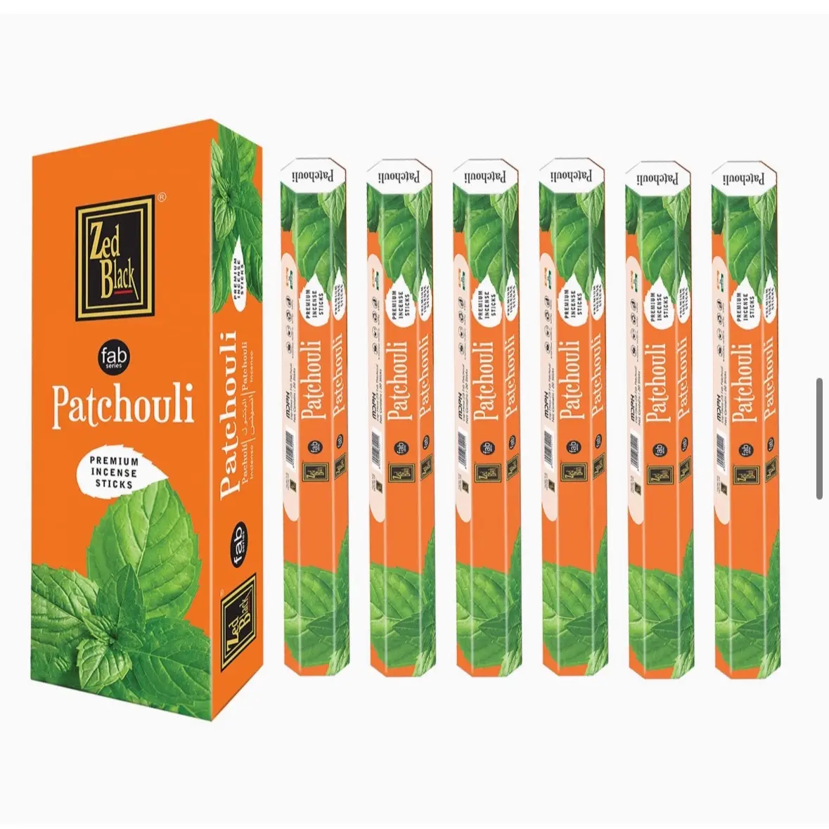 Zed Black patchouli premium incense sticks.6 box of 20 sticks = 120 sticks  made in India Aroma Scented Fragrance