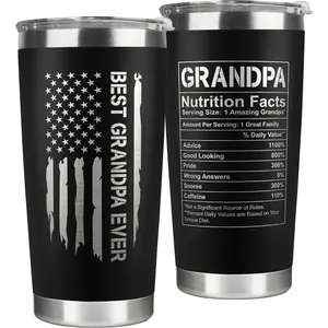 Grandpa Gifts - Grandpa Birthday Gifts from Grandchildren - Fathers Day Gift, Birthday Christmas for Grandfather - Grandfather Gift Ideas from Granddaughter, Grandson - 20 Oz Black Tumbler