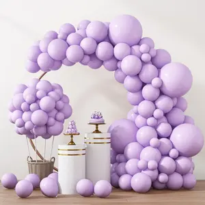 129Pcs Pastel Purple Balloon Arch Kit Different Sizes 18 12 10 5 Inches, Light Purple Lavender Balloons Garland For Birthday Baby Shower Gender Reveal Wedding Party Decoration