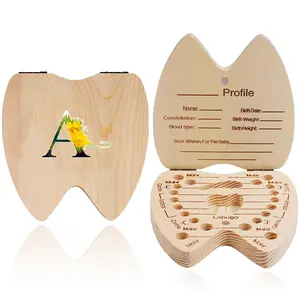 Durable Wooden Tooth Storage Box, Dustproof & Waterproof Design, Perfect Gift for Kids, Keepsake for Lost Milk Teeth Preservation