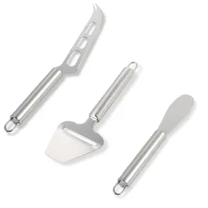 Stainless Steel Cheese Tool Set 3 Piece Spreader Slicer Knife for Baking
