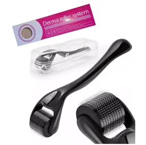 Titanium Derma Roller 0.5mm - Pro Skincare Kit for Men & Women, Includes Derma Stamp & Ice Roller for Facial Microneedling