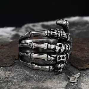 GTHIC Claw Stainless Steel Skull Ring for Men Women Mother's Day Gift Size 5-16 Durability