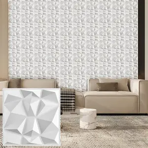 Aadesh 3D Wall Panel (Includes One Roll of Mounting Tape), Interior Wall Decor, Diagonal Diamond Diamond Textured Pattern for Living Room, Lobby, Bedroom, Hotel, Office, Game Room, TV Backsplash, 11.8 x 11.8 Inches (Approx. 30 x 30 cm)