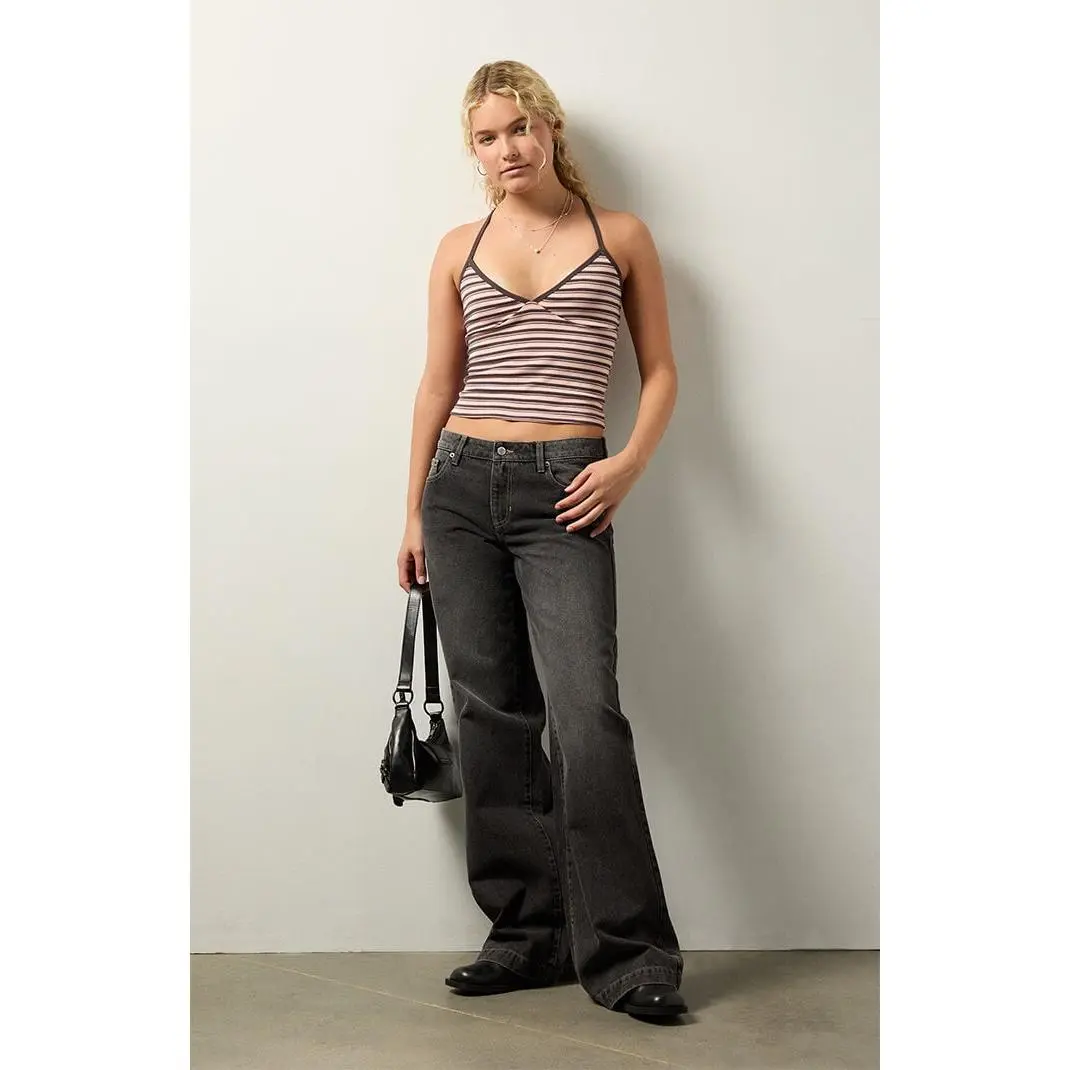 Your Favorite Women's Elle Easy V-Neck Striped Tank Top