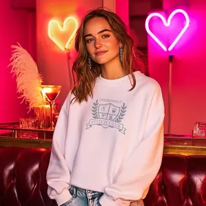 Needlepoint Coat of Arms Sweatshirt - Dusty Blue