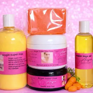 Angie Super Max Complete mini Skincare Set - Includes Face Cream, Hair Oil, Body Lotion & Hand & Foot Care - Natural Ingredients for Soft & Smooth Skin