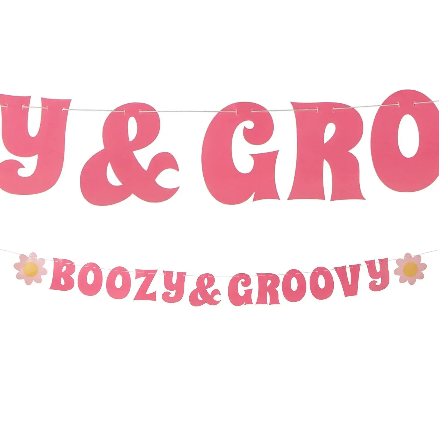 Boozy & Groovy Bachelorette Party Garland, Multicolor Cutouts Photo Backdrop Decoration, Above The Bar
