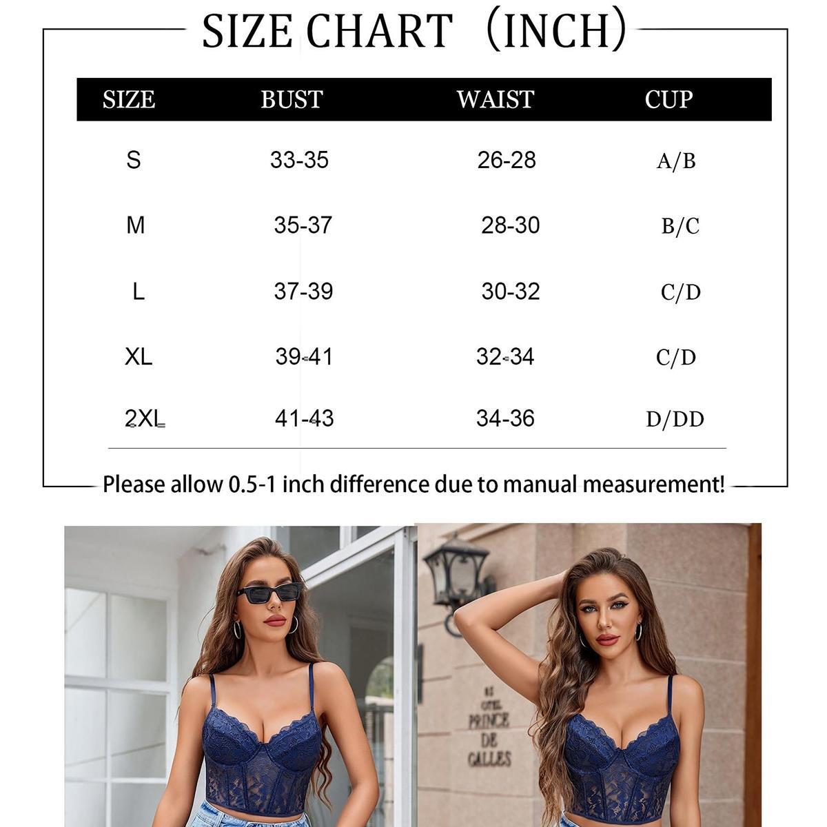 Avidlove Lace Bralette for Women V Neck Bustier Corset Tops with Underwired Racerback Adjustable Strap Crop Top