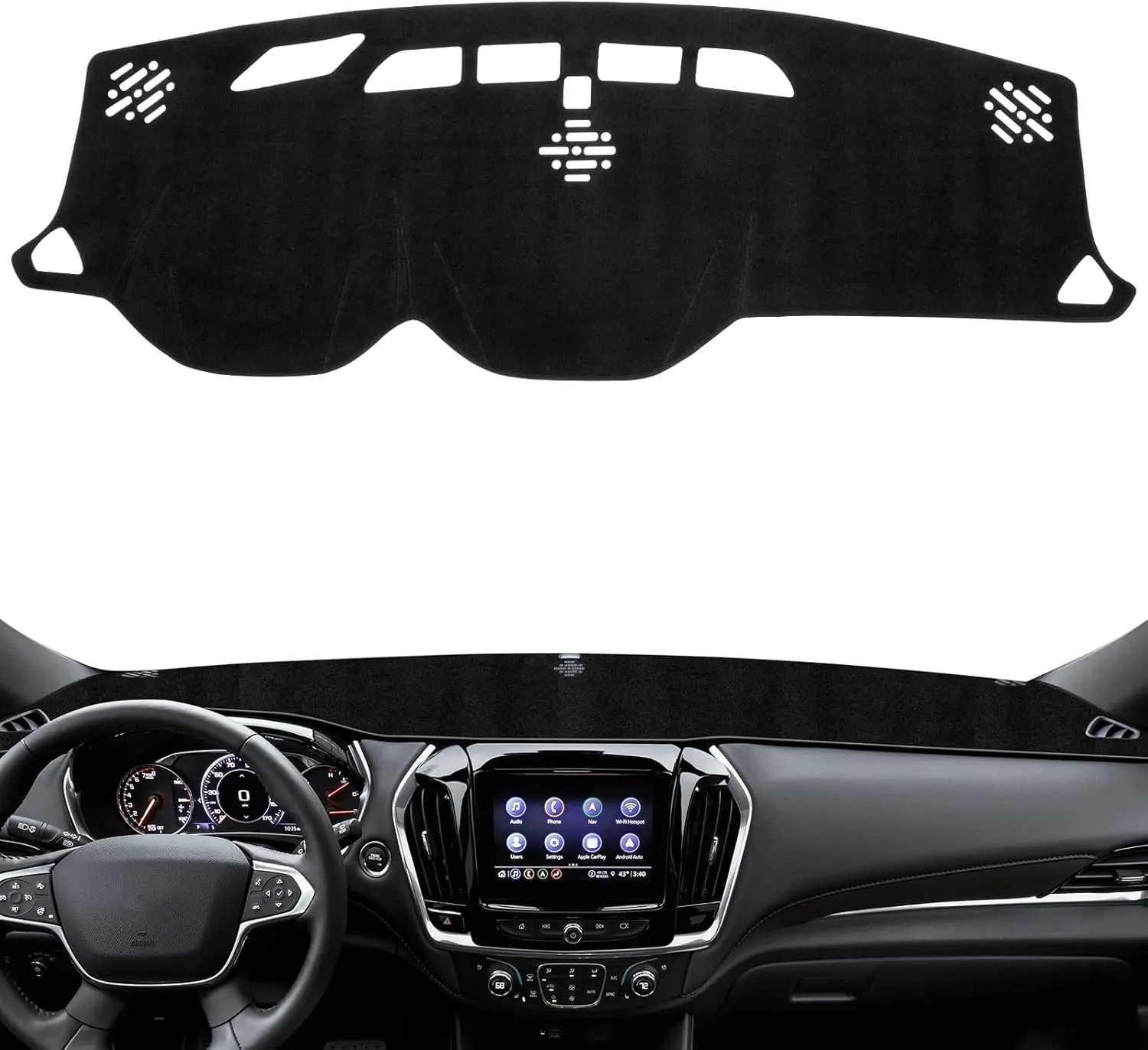 Dash Cover Compatible with Chevy Traverse 201-2023 Dashboard Cover Dashboard Mat Sunshade Anti-Slip Protector No Glare