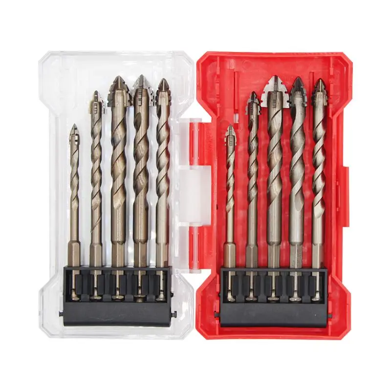 Drill Bit Set, Cross Sawtooth Drill Bit Set, Power Tool Accessories for Home Use, Professional Power Tool Accessories, Tools & Hardware, Heavy Duty, C