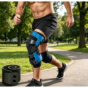Hinged Knee Brace for Knee Pain, Adjustable ROM Knee Support with Locking Hinge, Knee Stabilizer for Athletes, Seniors & Daily Wear, Sports Knee Brace