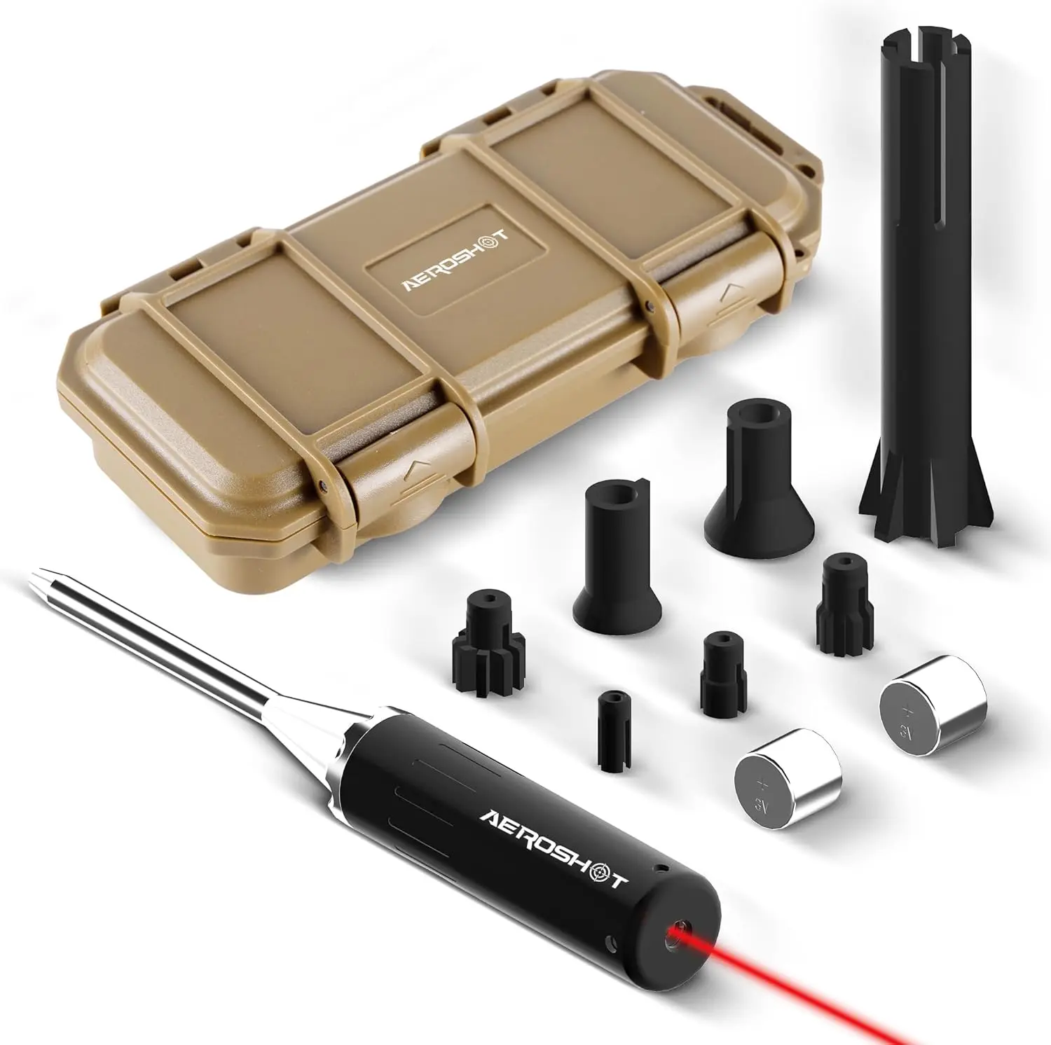 AeroShot X03 Professional Visual Training Kit - Compact Red Laser Pointer with Battery, under 2-hour Charge, 6 Multi-Size Adapters, Fits Various Tubes, Reliable Performance, 25yd Outdoor/100yd Indoor Practice (1 × X03 Pointer Body), Wavelength: 632-650nm