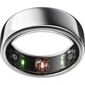 Oura Ring Smart Gen3 Horizon Size 8 Silver Advanced Health Monitoring Technology for Optimal Wellness Stylish Comfortable Fit LED Sensor Titanium Material