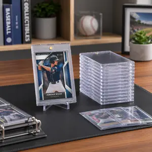 UFORU Magnetic Card Holders for Trading, 35pt Hard Cards Sleeves Case, One Touch Card Holder Fit for MTG，Sports, Baseball, Game, Toploaders, Standard Cards Display