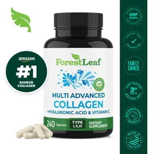 ForestLeaf Multi Collagen Pills with Hyaluronic Acid & Vitamin C - 240 Capsules for Women or Men - Healthcare, Edible, Peptides for Skin