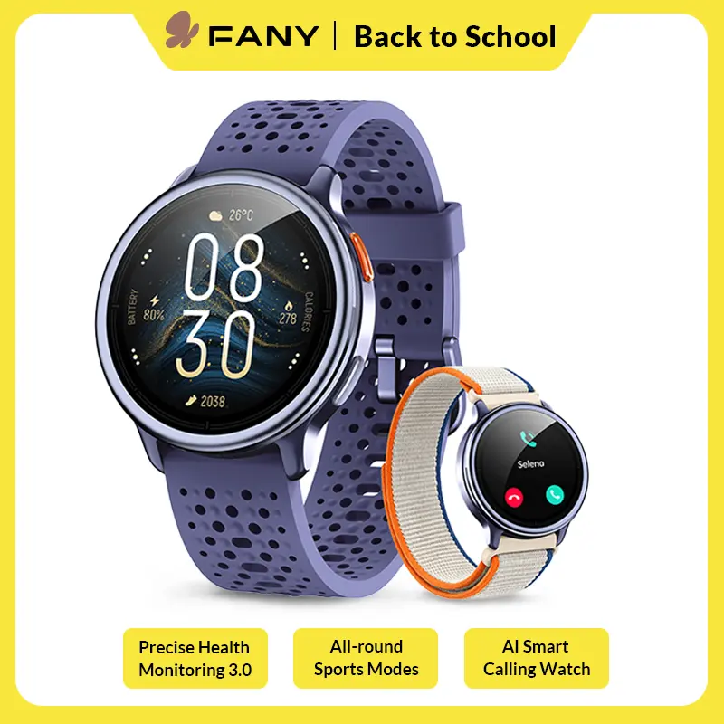 FANY AR-02 AI Voice Assistant Smartwatch - Bluetooth Calling, 120+ Sports Modes, IP68 Waterproof, 24/7 Health & Fitness Tracking, AMOLED Screen, iOS Android Compatible, Wearable Tech for Fitness for Everyone sohochic notification reminder, Fitness Tracker