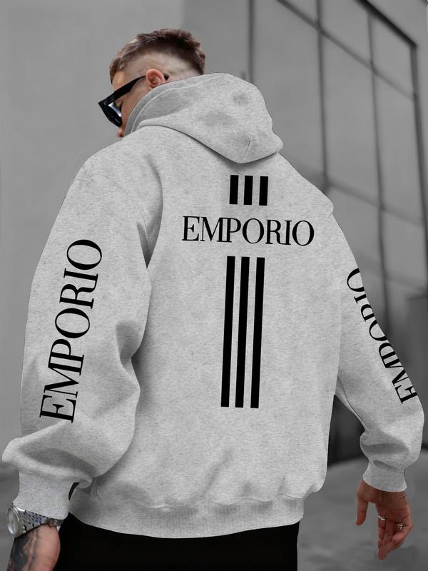 Emporio Gold Graphic Oversized Hoodie | White Streetwear Hoodie with Luxury Brand-Inspired Print | Trendy Outfit for Fashion & Streetwear Enthusiasts | Comfortable & Stylish