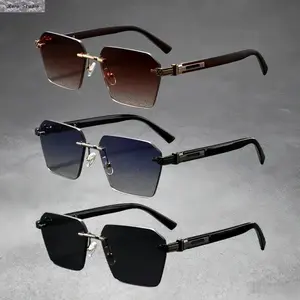 Unisex 3-Pack Rimless Sunglasses - Angular Frames, UV400 Protection, Gradient Lenses, Rimless Shades, UV-Based Design, 3-Lens Style for Party & Festival Fashion Eyewear, Uv-Based Women's Sunglasses