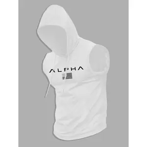 Men's Regular Fit Cartoon Astronaut Print Hooded Tank Top, Casual Sleeveless Top for Summer, Fashion Men's Clothes for Daily WearGift