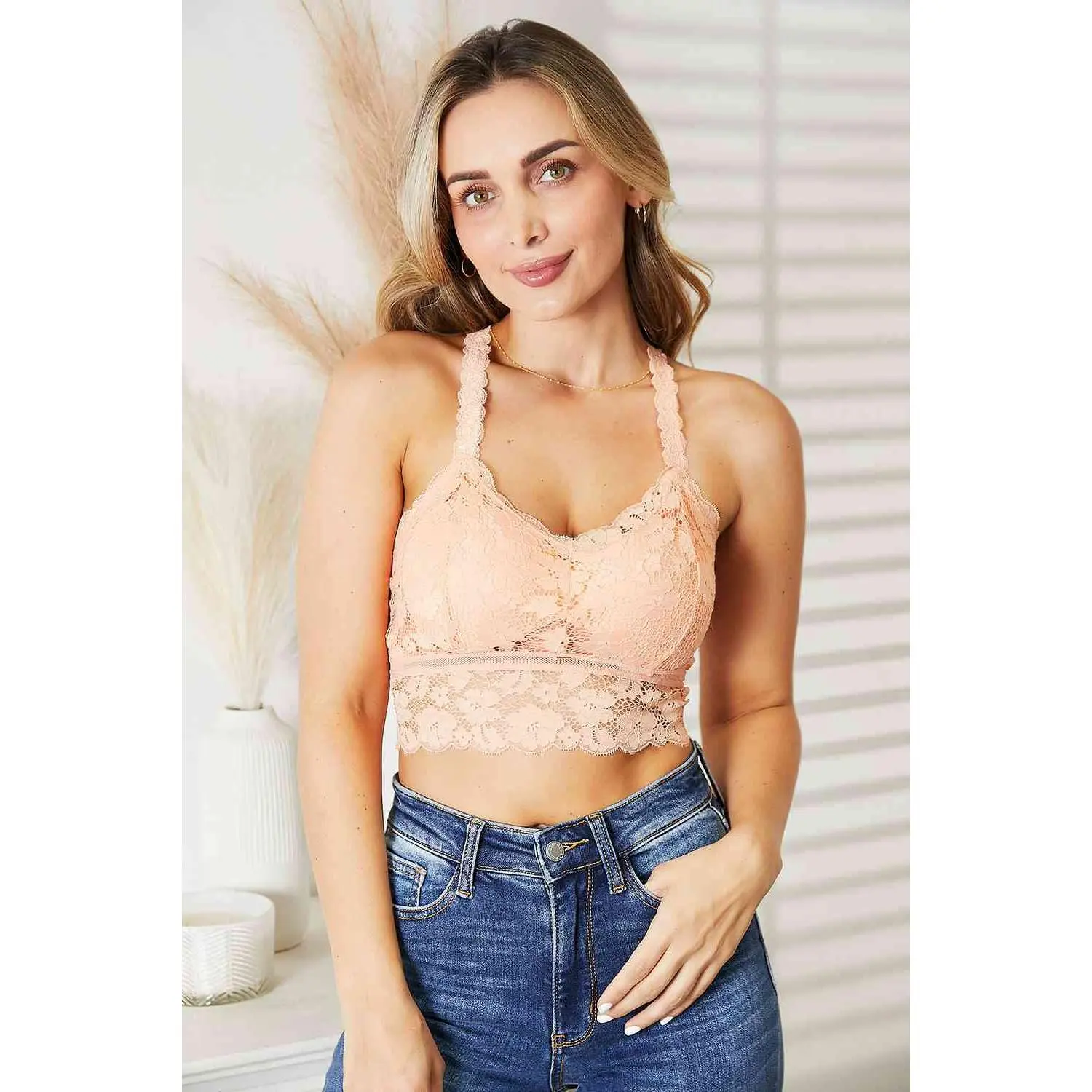 JadyK Juliette Full Size Crisscross Lace Bralette