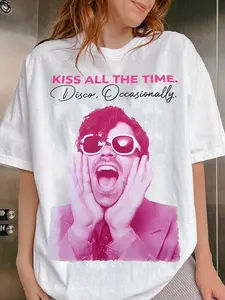 [Sale up to 40%], [Free Ship] Kiss All The Time. Disco Occasionally T-Shirt Tee Top Harry Album Merch Tour Concert Unisex