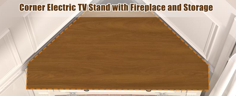 Spurgehom Modern Electric Fireplace in a Classic Wood Mantel: 4Corner TV Stand with Remote Control, Adjustable Realistic Flames, and an Efficient Heating System for Your Living Room Spurgehom Modern Electric Fireplace in a Classic Wood Mantel: 4Corner TV Stand with Remote Control, Adjustable Realistic Flames, and an Efficient Heating System for Your Living Room