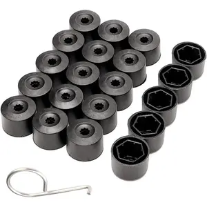 20PCS Car Lug Nut Covers For Auto Bolt Caps, 17mm Wheel Nut Covers With Removal Tool, Wheel Cover Dismantle Replacement 1K0 601 173 For Jetta,Beetle,Passat,CC
