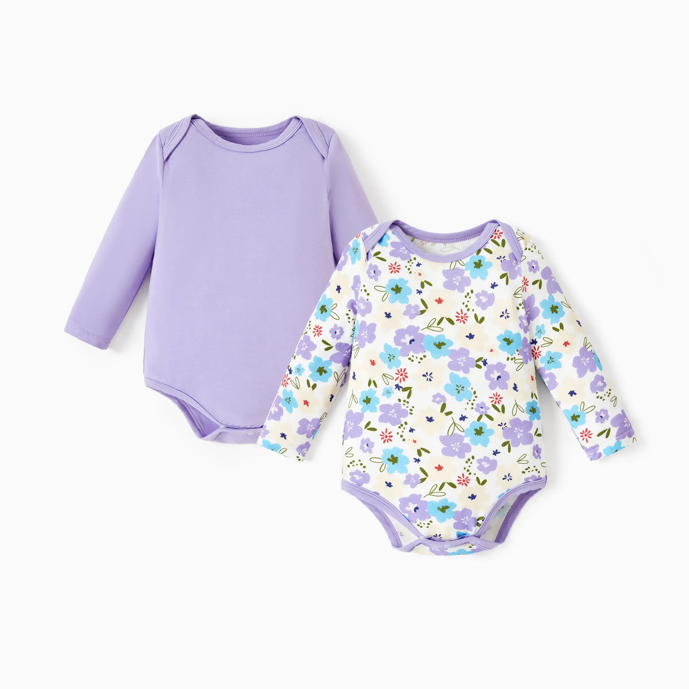 PatPat Bamboo Boys Girls Baby Short Sleeve Bodysuit Set, Soft Viscose One-Piece Essentials for Newborns & Infants, Easy Diaper Changes, Super Soft and Breathable Fabric, Stretchy to Fits Longer, Long/Short Sleeve, 2pcs, Autumn Sale,Fall Sale