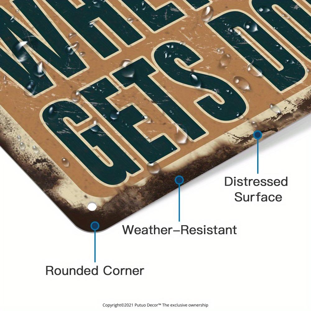 Dad's Workshop Metal Tin Sign - Vintage Garage Wall Art Suitable for Home, for Man Cave, Tool Room - Father's Day Gift, 7.9x11.8 Inches ( Metal Retro Tool Shed Decorations)