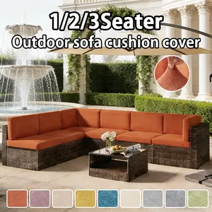 Pure Color Outdoor Sofa Cover All-Season Universal Pet-Friendly, Washable Sofa Slipcover, Garden Couch Covers for 1/2/3 Seater Universal Sofa Protector