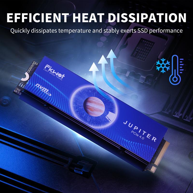 FIKWOT FX910 with Heatsink M.2 SSD 2TB NVMe SSD, PCIe Gen4 Gaming SSD , Up to 7300MB/s, M2 2280 Internal Solid State Drive for PS5