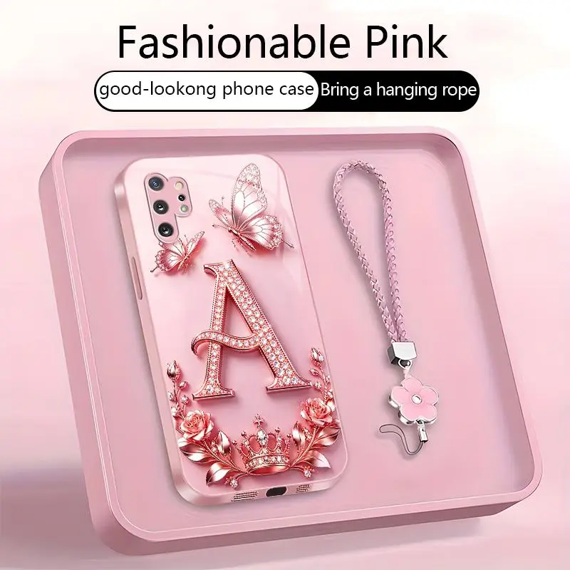 Suitable for [Galaxy Note10+ ] High-end, stylish letter-patterned phone case, 2D printed pattern, not 3D,full-coverage protection, free lanyard included,Purchase now and enjoy free shipping immediately！YM99