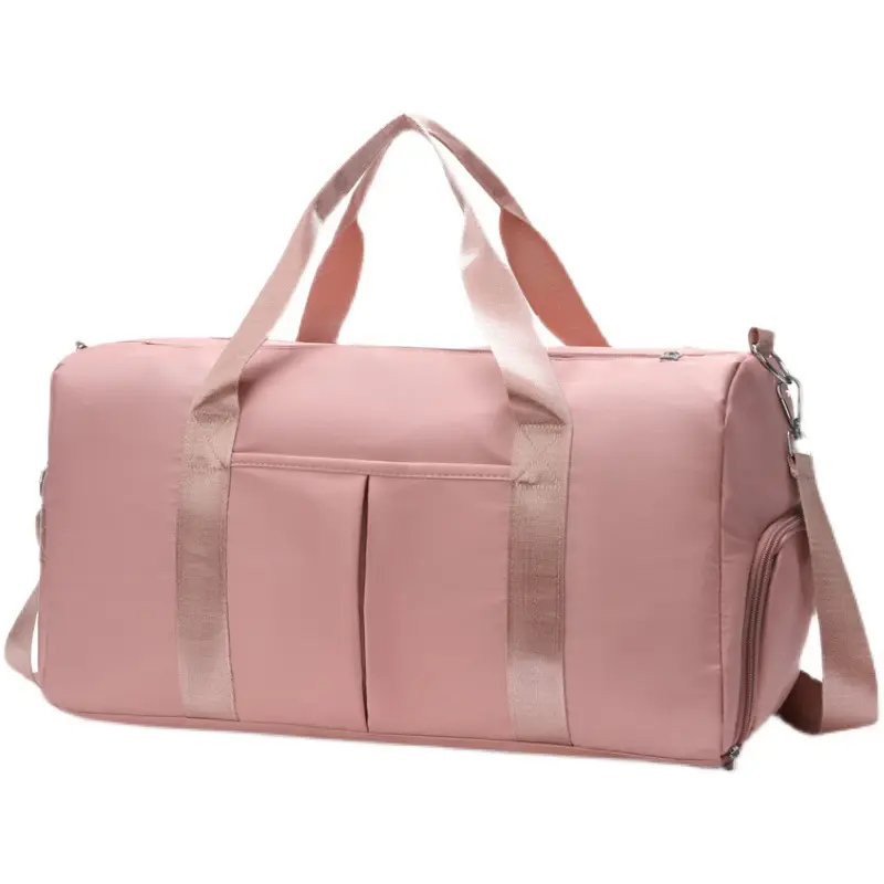 Solid Color Large Capacity Duffle Bag For Women Men, Sports Duffel Bag for Gym with Wet Pocket & Shoe Compartment, Overnight Weekender Travel Bag Fitness Fashionable Casual Bag