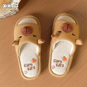 XIXITIAO Cute Capybara Slippers for Women Men,Cartoon Plush Home Slides, Casual Soft Footwear Indoor Outdoor,Comfort Walking Shoes Girl
