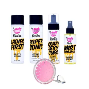 Honey Bundle Set - Ladies First Shampoo & Super Sonic Conditioner with CrazySexyCurl Foam Mousse & Honey Shine Mist Spray with Shampoo Brush