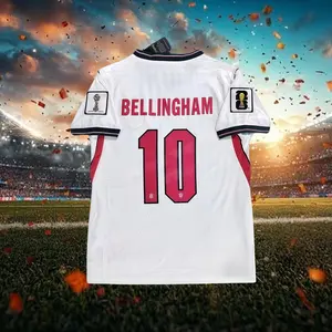 2026 White Away No.10 Soccer Jersey for Men Women, Bellingham Inspired Football Shirt, Lightweight Athletic Sportswear, Fan Edition