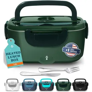 Electric Lunch Box for Adults 100W Heated Lunch Box For Men 1.5L Stainless Steel Portable  Warmer, 12/24/110V for Travel & Work, Loncheras Electricas Para Calentar Almuerzo