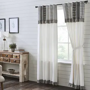 Farmstead Black Patchwork Panel Curtains