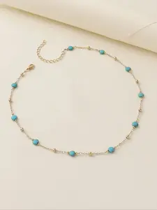 Simple Fashion Turquoise Texture Decorated Necklace for Women - Trendy All-Match Exquisite Jewelry for Party & Daily Wear, Perfect Birthday Gift, Ideal for Mother's Day, Graduation, Thanksgiving, Christmas & New Year Celebrations