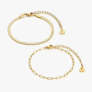 Herringbone Bracelet + Allie Bracelet Gold Bundle