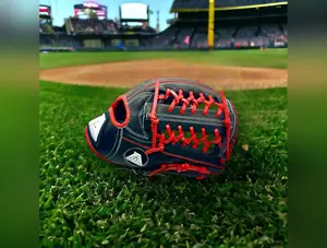 Akadema Torino Series 11.5” Inch Red Black Modified Trapeze Red Black Infield Pitcher Glove