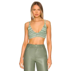 JONATHAN SIMKHAI Cora Bralette in Lichen Jade