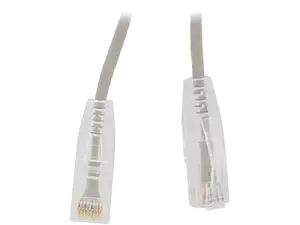 Nippon Labs 28 AWG Snagless Ultra Slim Cat6  Ethernet Patch Cable - Network Internet Cord - RJ45, Stranded, 550Mhz, UTP, - 7ft, Gray