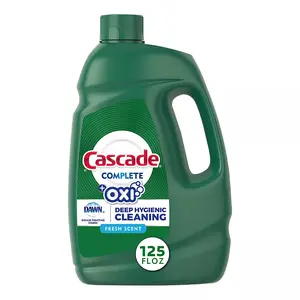 Cascade Complete Dish Detergent Liquid Gel + Oxi - Fresh Scent, 125 oz