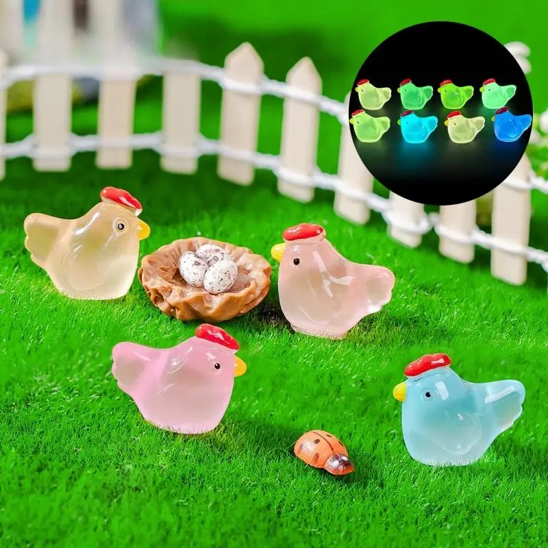 Cartoon Chicken Design Resin Ornament, Mini Simulation Resin Ornament, DIY Handmade Jewelry Resin Accessories, Micro Landscape Decoration, Small Chick